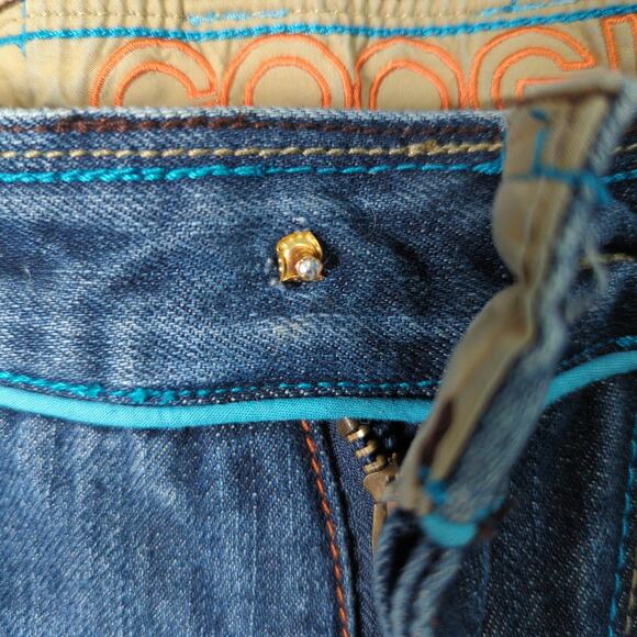 Coogi Australia Jeans Mens 36x29 Blue Embroidered Vintage Y2K Baggy Flaw - Picture 8 of 12